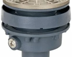Promo ✔️ Sioux Chief 2 in. No Hub Ductile Iron Floor Drain Assembly with 5-1/2 in. Round Nickel Bronze Grate and Ring and Strainer 👍