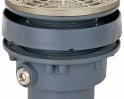 Promo 🔥 Sioux Chief FinishLine™ 832 Series 3 in. No Hub Ductile Iron Floor Drain Assembly with 5-1/2 in. Round Nickel Bronze Grate and Ring and Strainer ⌛