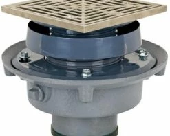 Hot Sale 👏 Sioux Chief FinishLine™ 833 Series 2 in. Push Joint Cast Iron Floor Drain Assembly with 5-7/8 in. Square Nickel Bronze Grate and Ring and Strainer ✔️
