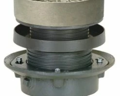 Promo 🎁 Sioux Chief 3 in. No Hub Cast Iron Floor Drain Assembly with 6-1/2 in. Round Nickel Bronze Grate and Ring and Strainer 💯