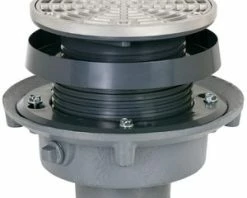 Discount 🤩 Sioux Chief FinishLine™ 833 Series 4 in. No Hub Cast Iron Floor Drain Assembly with 6-1/2 in. Round 304 Stainless Steel Grate and Ring and Strainer 🤩