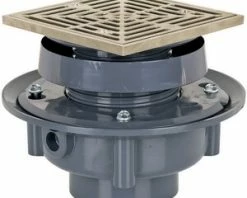 Deals 👍 Sioux Chief FinishLine™ 833 Series 3 in. Hub PVC Floor Drain Assembly with 6-1/2 in. Square Nickel Bronze Grate and Ring and Strainer 🔥