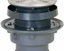 Best Sale 🥰 Sioux Chief 3 in. Push Joint Cast Iron Floor Drain Assembly with 6-1/2 in. Round 304 Stainless Steel Grate and Ring and Strainer 🛒