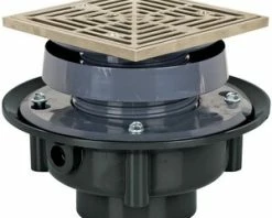 Cheap ❤️ Sioux Chief FinishLine™ 833 Series 3 in. Hub ABS Floor Drain Assembly with 6-1/2 in. Square Nickel Bronze Grate and Ring and Strainer ✔️