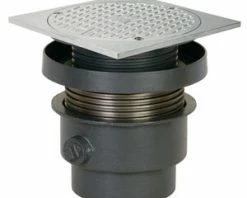 Flash Sale 🥰 Sioux Chief FinishLine™ 834 Series 3 in. No Hub Ductile Iron Cleanout Assembly with 6-5/8 in. Square Stainless Steel Cover 🥰