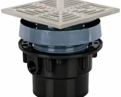 Discount 🔥 Sioux Chief FinishLine™ 832 Series 3 x 4 in. Hub ABS Floor Drain Assembly with 5-7/8 in. Square 304 Stainless Steel Grate and Ring and Strainer 🔔