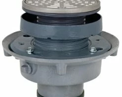 New 🎉 Sioux Chief FinishLine™ 833 Series 2 in. Push Joint Cast Iron Floor Drain Assembly with 5-1/2 in. Round 304 Stainless Steel Grate and Ring and Strainer 🎉