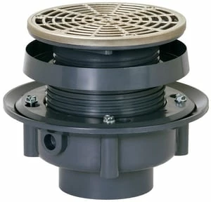 Discount π Sioux Chief 4 in. Hub PVC Floor Drain Assembly with 5-1/2 in. Round Nickel Bronze Grate and Ring and Strainer β 3 Discount π Sioux Chief 4 in. Hub PVC Floor Drain Assembly with 5-1/2 in. Round Nickel Bronze Grate and Ring and Strainer β