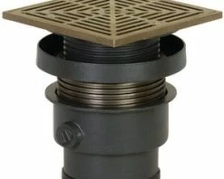 Outlet 🥰 Sioux Chief 3 in. Push Joint Ductile Iron Floor Drain Assembly with 7 in. Square Nickel Bronze Grate ✨
