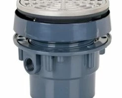 Promo 💯 Sioux Chief FinishLine™ 3 x 4 in. Hub PVC Floor Drain Assembly with 5-1/2 in. Round 304 Stainless Steel Grate and Ring and Strainer ⌛