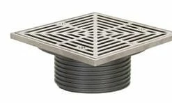 Deals ✨ Sioux Chief FinishLine™ 4 in. No Hub Ductile Iron Floor Drain Fixture with 7 in. Square 304 Stainless Steel Grate and Ring and Strainer 🤩