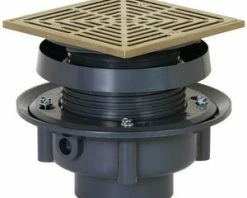 New 🥰 Sioux Chief FinishLine™ 833 Series 3 in. Hub PVC Floor Drain Assembly with 6-1/2 in. Square Nickel Bronze Grate and Ring and Strainer 🥰