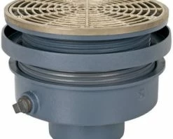 Best deal ❤️ Sioux Chief 4 in. No Hub Ductile Iron Floor Drain Assembly with 9 in. Round Nickel Bronze Grate and Ring and Strainer 🥰