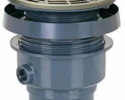 New ✔️ Sioux Chief 2 in. Hub PVC Floor Drain Assembly with 6-1/2 in. Round Nickel Bronze Grate and Ring and Strainer 👍