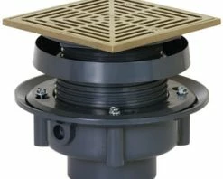 Deals 🌟 Sioux Chief 2 in. Hub PVC Floor Drain Assembly with 6-1/2 in. Square Nickel Bronze Grate and Ring and Strainer 🛒