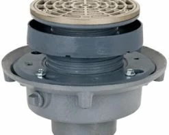 Outlet 🔥 Sioux Chief FinishLine™ 2 in. No Hub Cast Iron Floor Drain Assembly with 5-1/2 in. Round Nickel Bronze Grate and Ring and Strainer 🎁