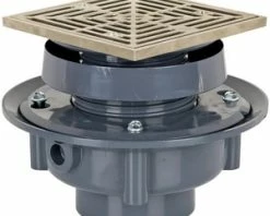 New ✔️ Sioux Chief FinishLine™ 2 in. Hub PVC Floor Drain Assembly with 6-1/2 in. Square Nickel Bronze Grate and Ring and Strainer 😉