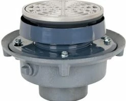 New 🔔 Sioux Chief FinishLine™ 833 Series 4 in. No Hub Cast Iron Floor Drain Assembly with 7 in. Square Nickel Bronze Grate and Ring and Strainer ⭐