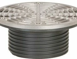 Deals 👏 Sioux Chief 4 in. No Hub Ductile Iron Floor Drain Fixture with 6-1/2 in. Round 304 Stainless Steel Grate and Ring and Strainer 👏