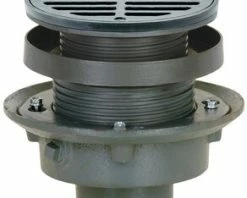 Budget ⌛ Sioux Chief 3 in. No Hub Cast Iron Floor Drain Assembly with 6-1/2 in. Round Ductile Iron Grate and Ring and Strainer 👏