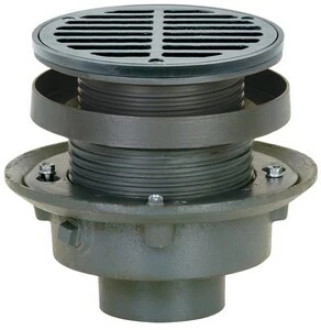 Budget β Sioux Chief 3 in. No Hub Cast Iron Floor Drain Assembly with 6-1/2 in. Round Ductile Iron Grate and Ring and Strainer π 3 Budget β Sioux Chief 3 in. No Hub Cast Iron Floor Drain Assembly with 6-1/2 in. Round Ductile Iron Grate and Ring and Strainer π