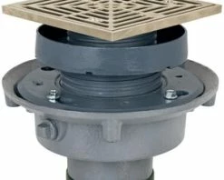 Budget ✨ Sioux Chief FinishLine™ 833 Series 3 in. Push Joint Cast Iron Floor Drain Assembly with 5-7/8 in. Square Nickel Bronze Grate and Ring and Strainer 🎁