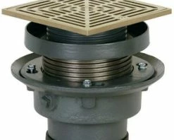 Budget 🎁 Sioux Chief FinishLine™ 833 Series 2 in. Push Joint Cast Iron Floor Drain Assembly with 7 in. Square Nickel Bronze Grate and Ring and Strainer 🎉