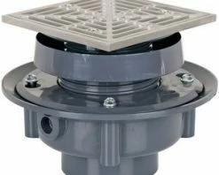 Best deal ✨ Sioux Chief FinishLine™ 833 Series 3 in. Hub PVC Floor Drain Assembly with 6-1/2 in. Square 304 Stainless Steel Grate and Ring and Strainer 🥰