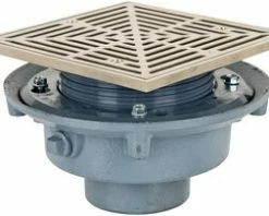 Best deal 🎁 Sioux Chief 3 in. No Hub Cast Iron Floor Drain with7 in. Square Nickel Bronze Grate 💯
