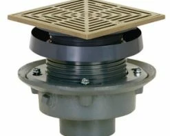 Cheapest 🎁 Sioux Chief 2 in. No Hub Cast Iron Floor Drain Assembly with Square Nickel Bronze Grate 👏